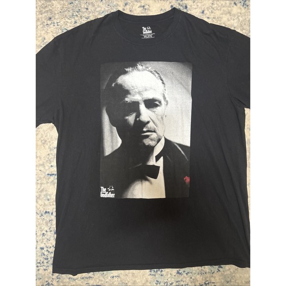 The Godfather Other - The Godfather Marlon Brando T-Shirt Men's 2XL Black 100% Cotton Paramount EUC